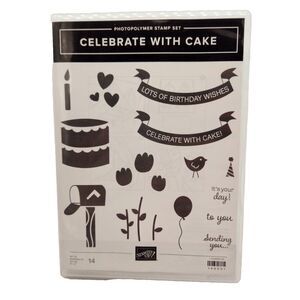 Stampin Up Celebrate With Cake Cling Stamp Set Unmounted Birthday Greetings